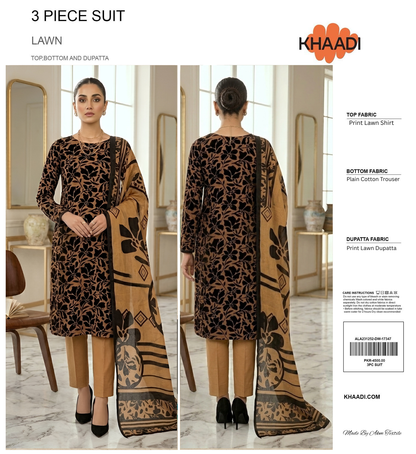 KHAADI LAWN THREE PIECE