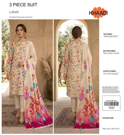 KHAADI LAWN THREE PIECE
