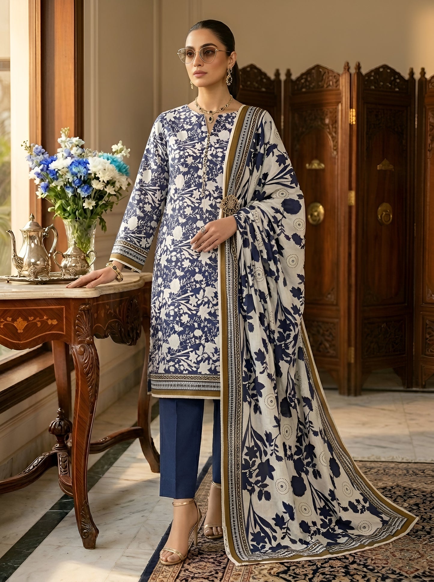 BIN SAEED LAWN THREE PIECE