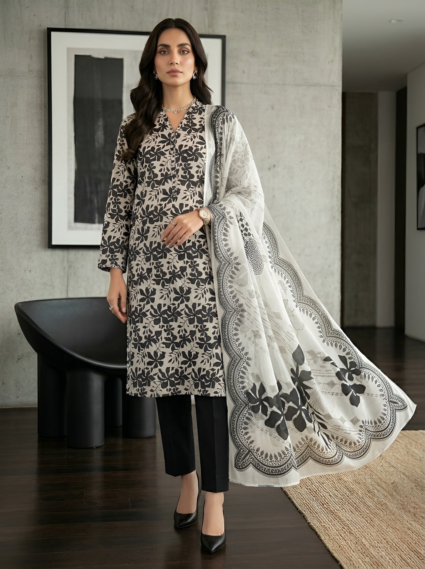 BAROQUE LAWN THREE PIECE