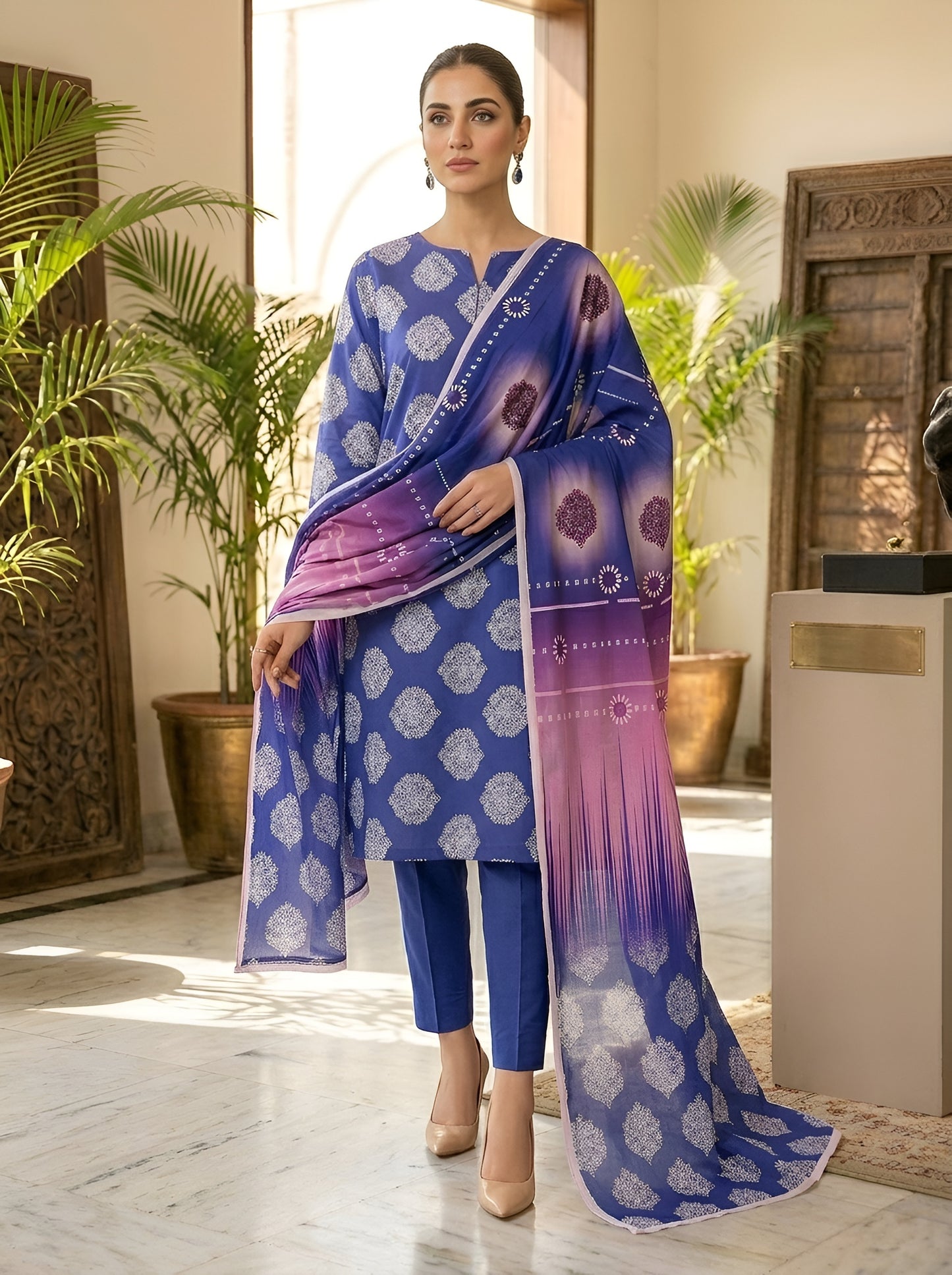 KHAADI LAWN THREE PIECE