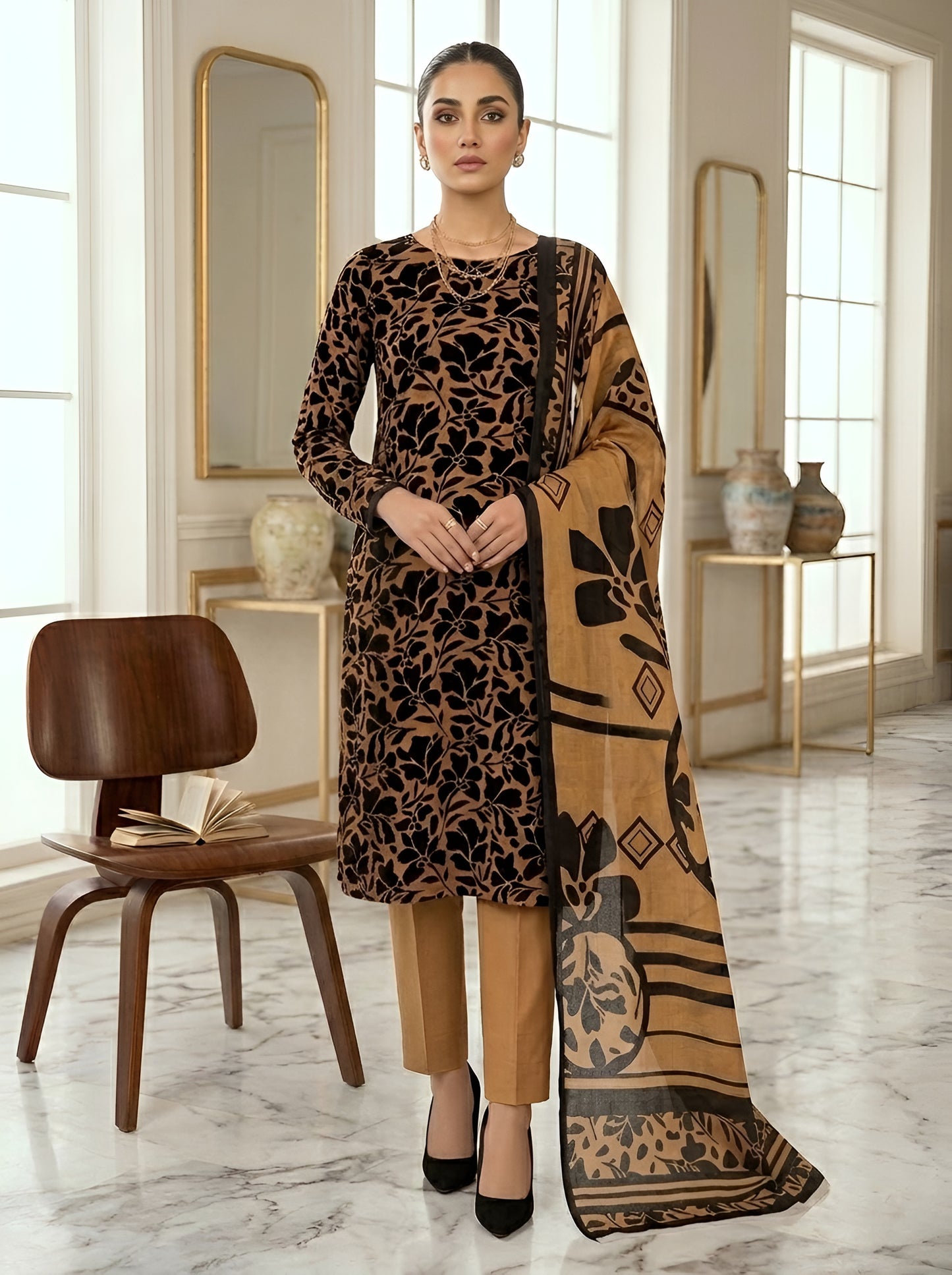 KHAADI LAWN THREE PIECE