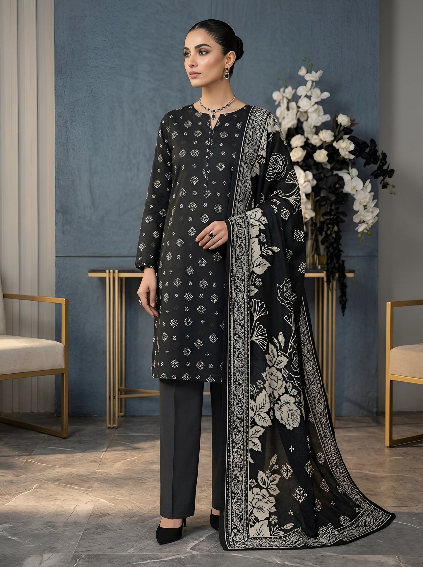 NISHAT LAWN THREE PIECE