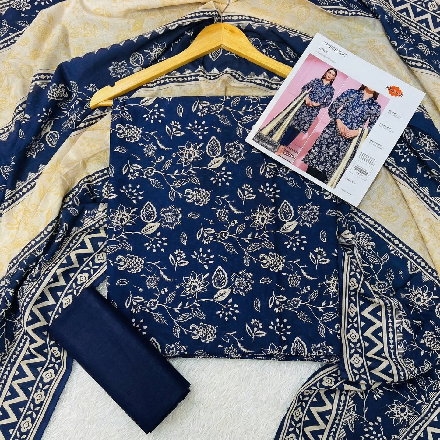 KHAADI LAWN THREE PIECE