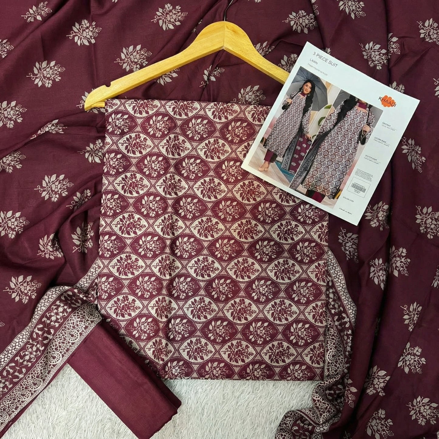 KHAADI LAWN THREE PIECE