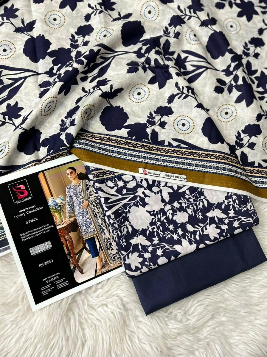 BIN SAEED LAWN THREE PIECE