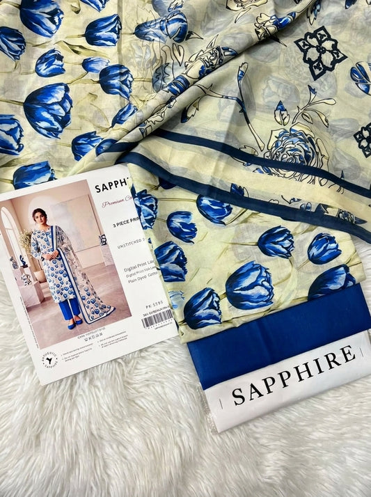 SAPPHIRE LAWN THREE PIECE