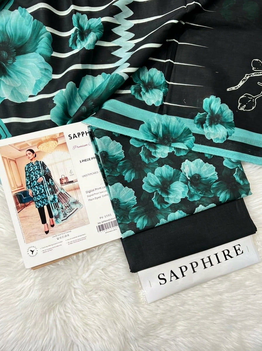 SAPPHIRE LAWN THREE PIECE