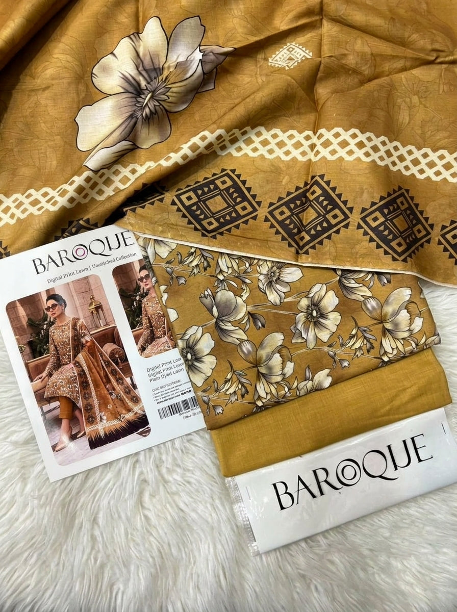 BAROQUE LAWN THREE PIECE