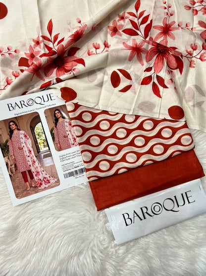 BAROQUE LAWN THREE PIECE