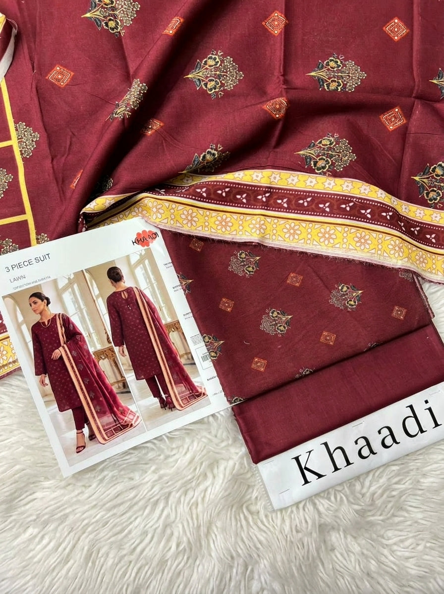 KHAADI LAWN THREE PIECE