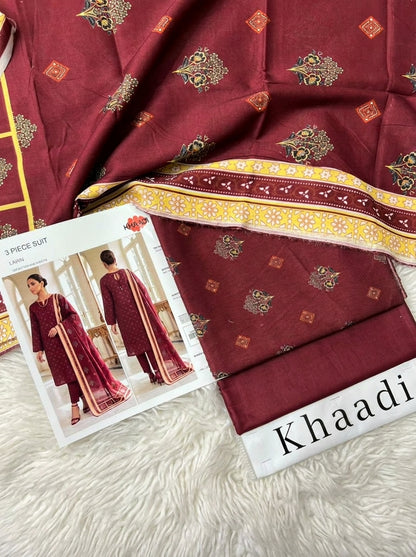 KHAADI LAWN THREE PIECE