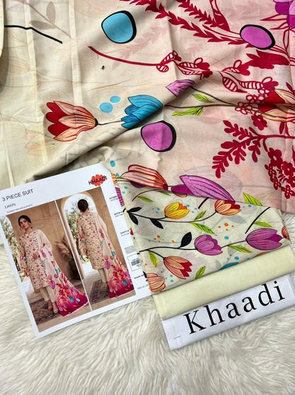 KHAADI LAWN THREE PIECE