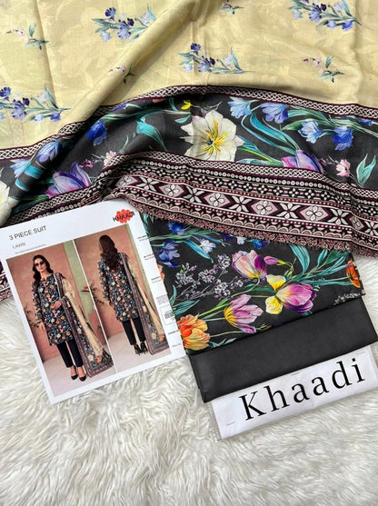 KHAADI LAWN THREE PIECE