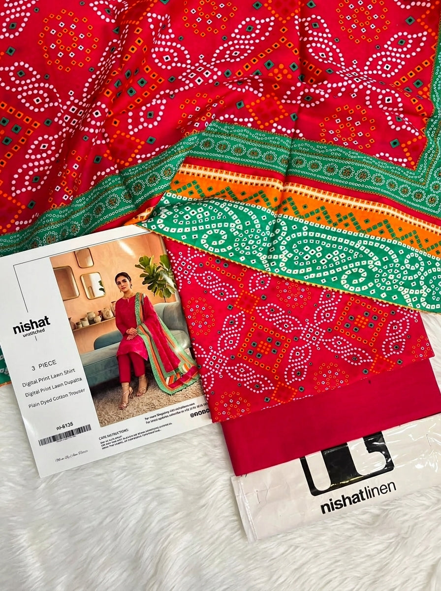 NISHAT LAWN THREE PIECE
