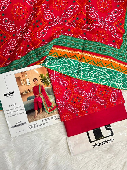 NISHAT LAWN THREE PIECE