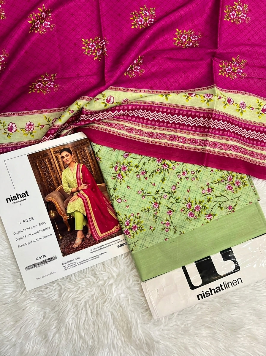 NISHAT LAWN THREE PIECE
