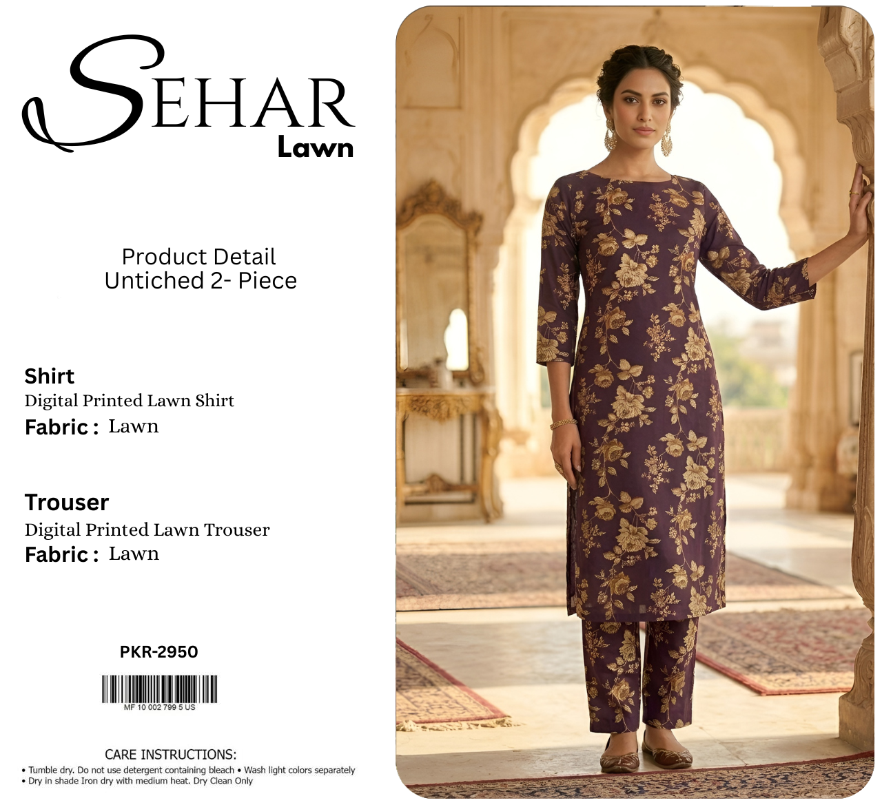 SEHAR LAWN TWO PIECE