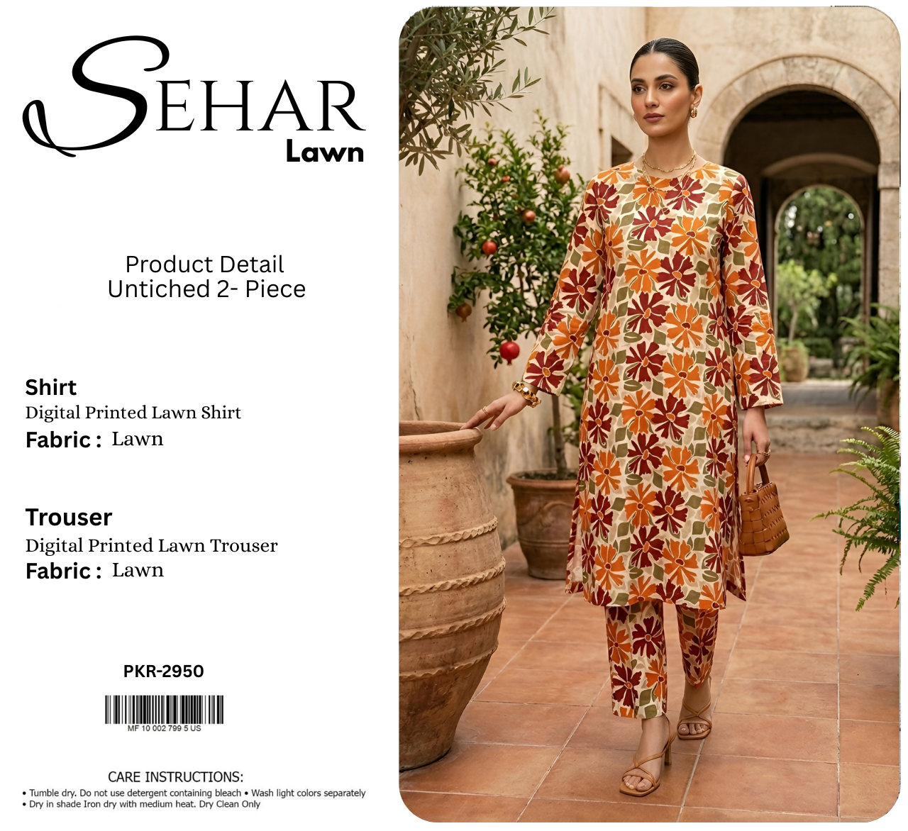 SEHAR LAWN TWO PIECE