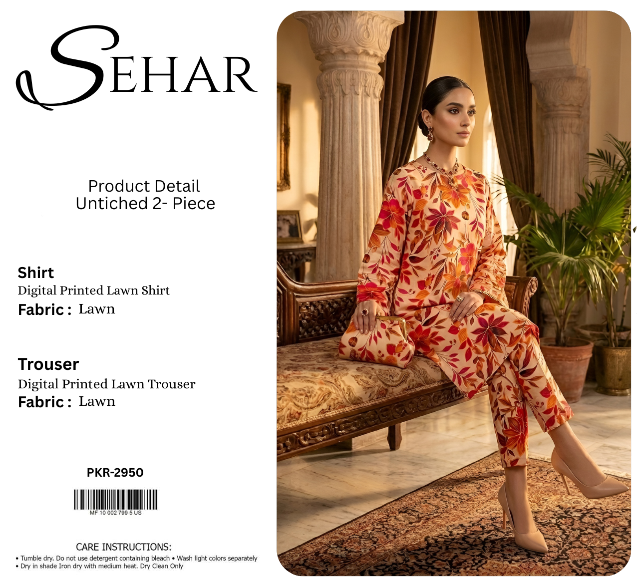 SEHAR LAWN TWO PIECE