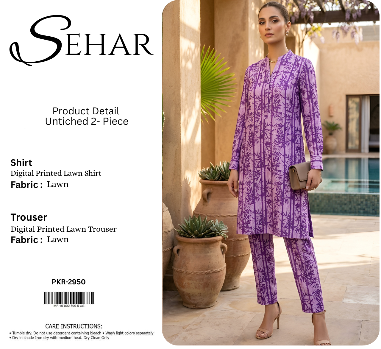 SEHAR LAWN TWO PIECE