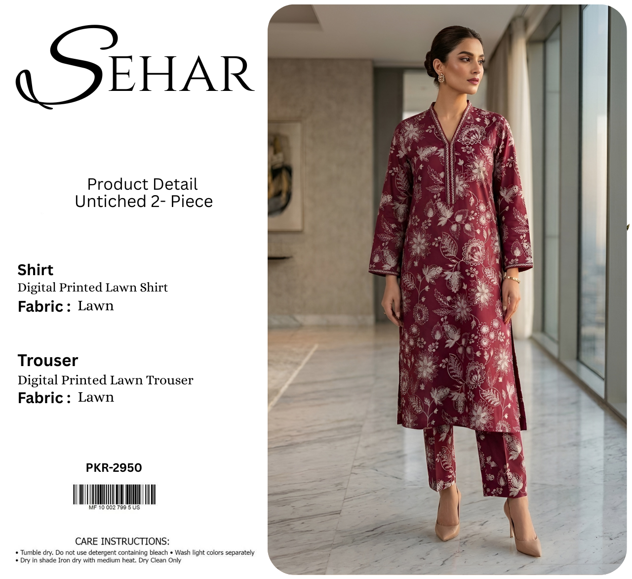 SEHAR LAWN TWO PIECE