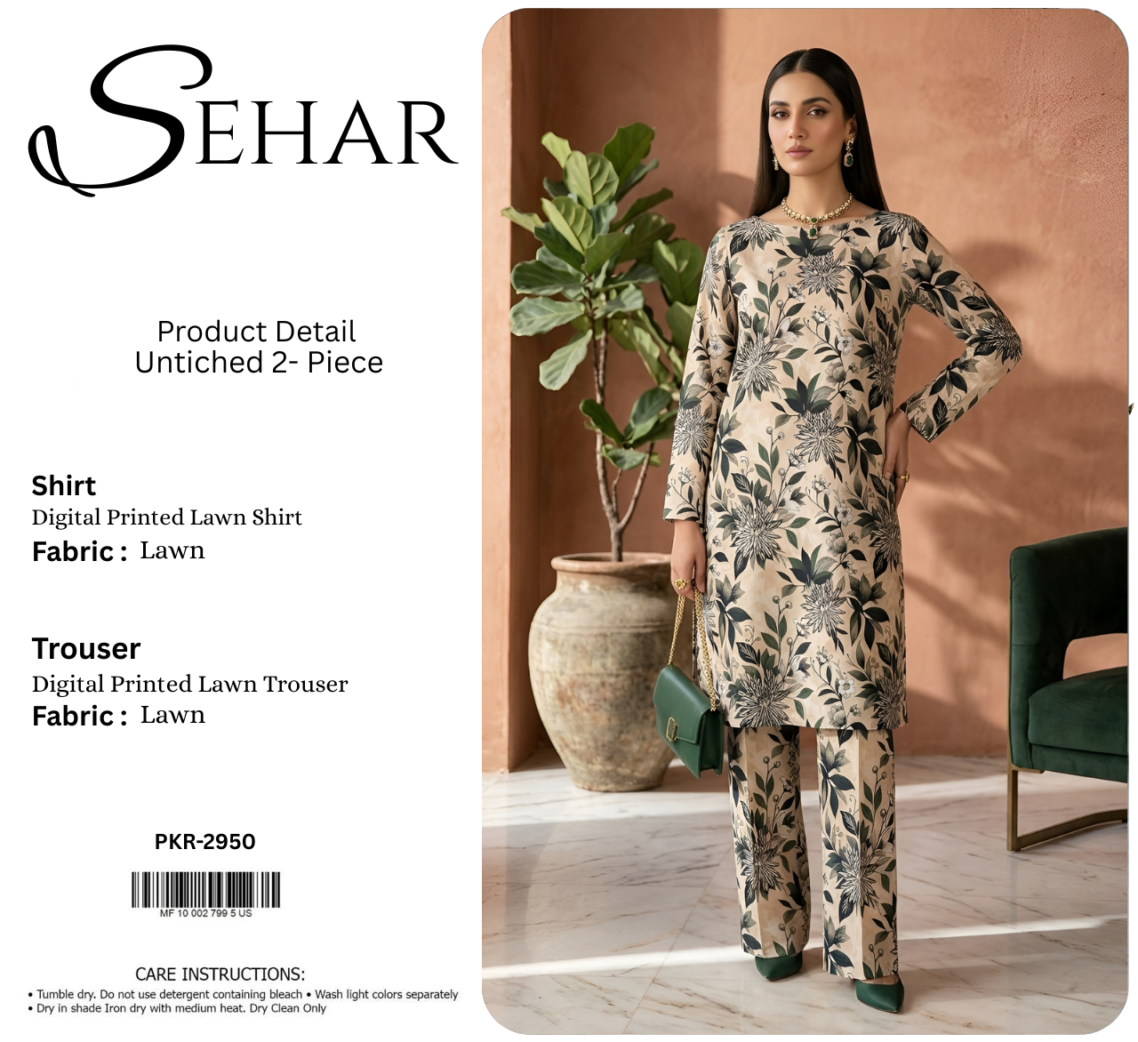 SEHAR LAWN TWO PIECE