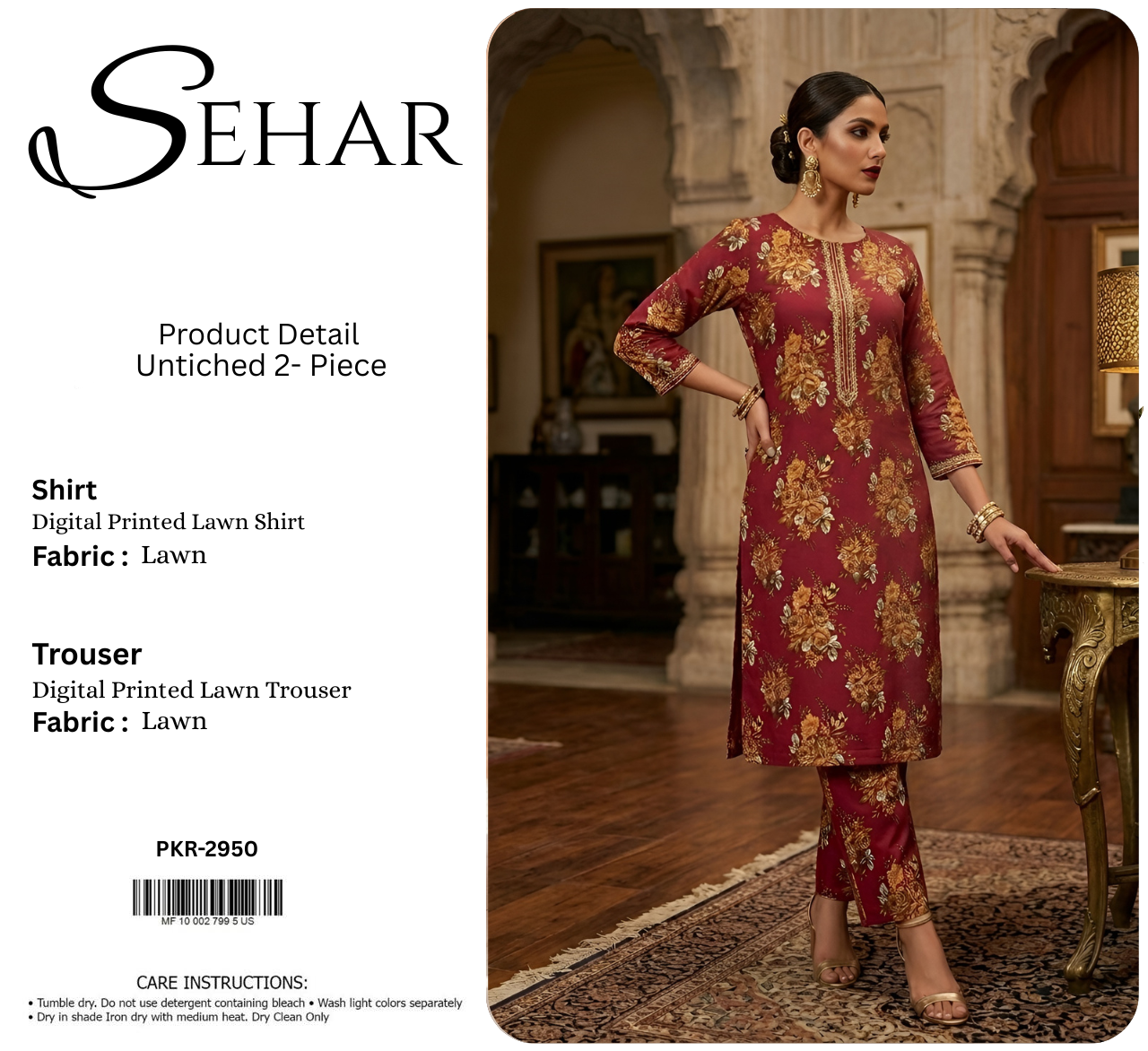SEHAR LAWN TWO PIECE