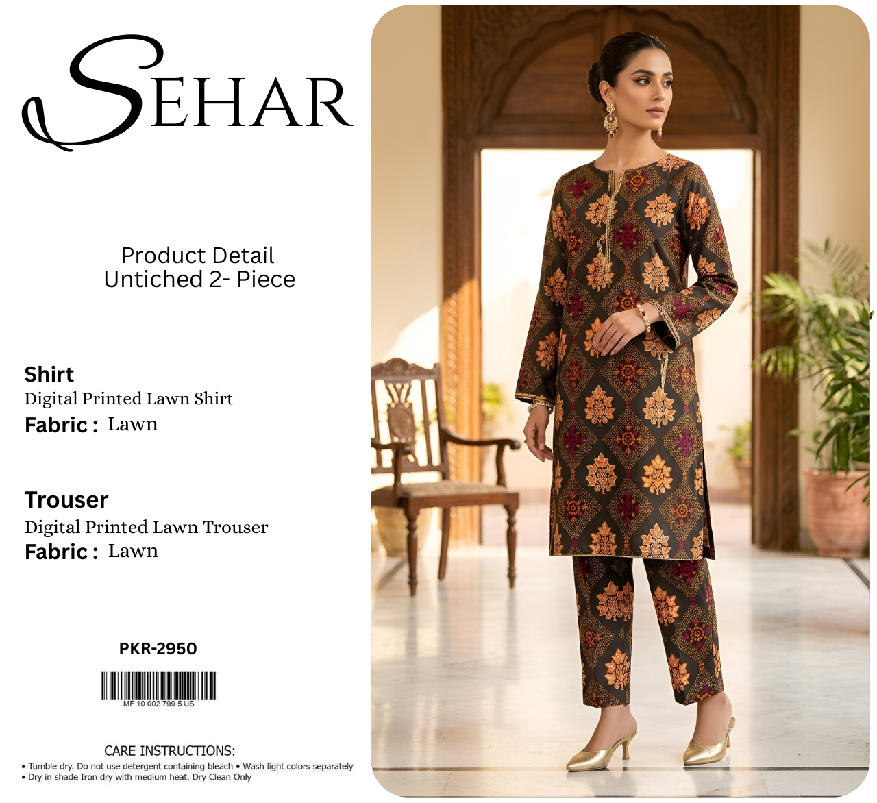 SEHAR LAWN TWO PIECE