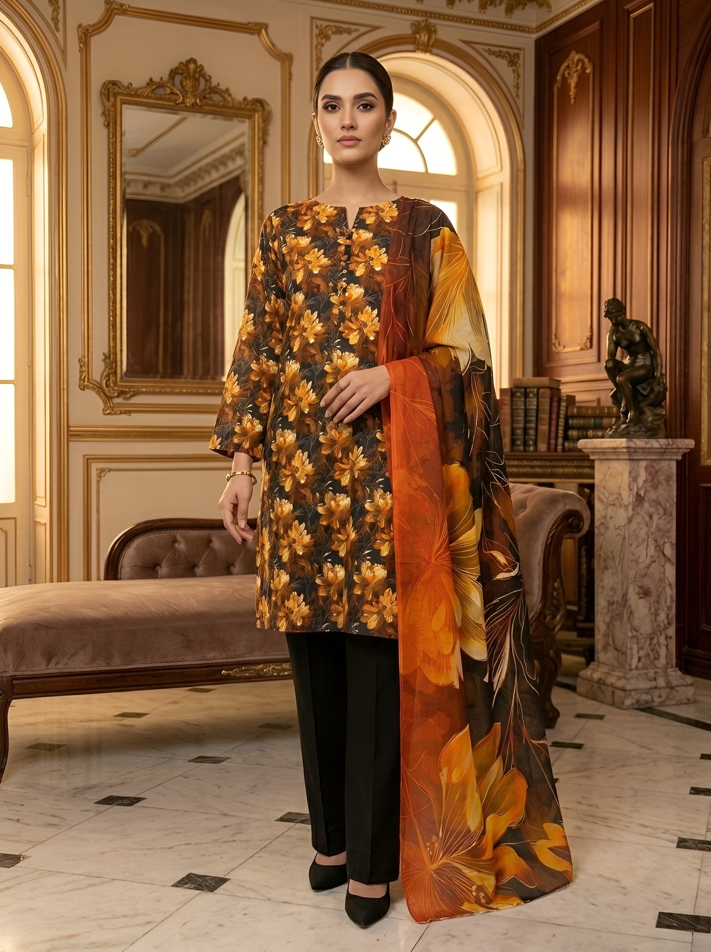 AL KARAM LAWN THREE PIECE