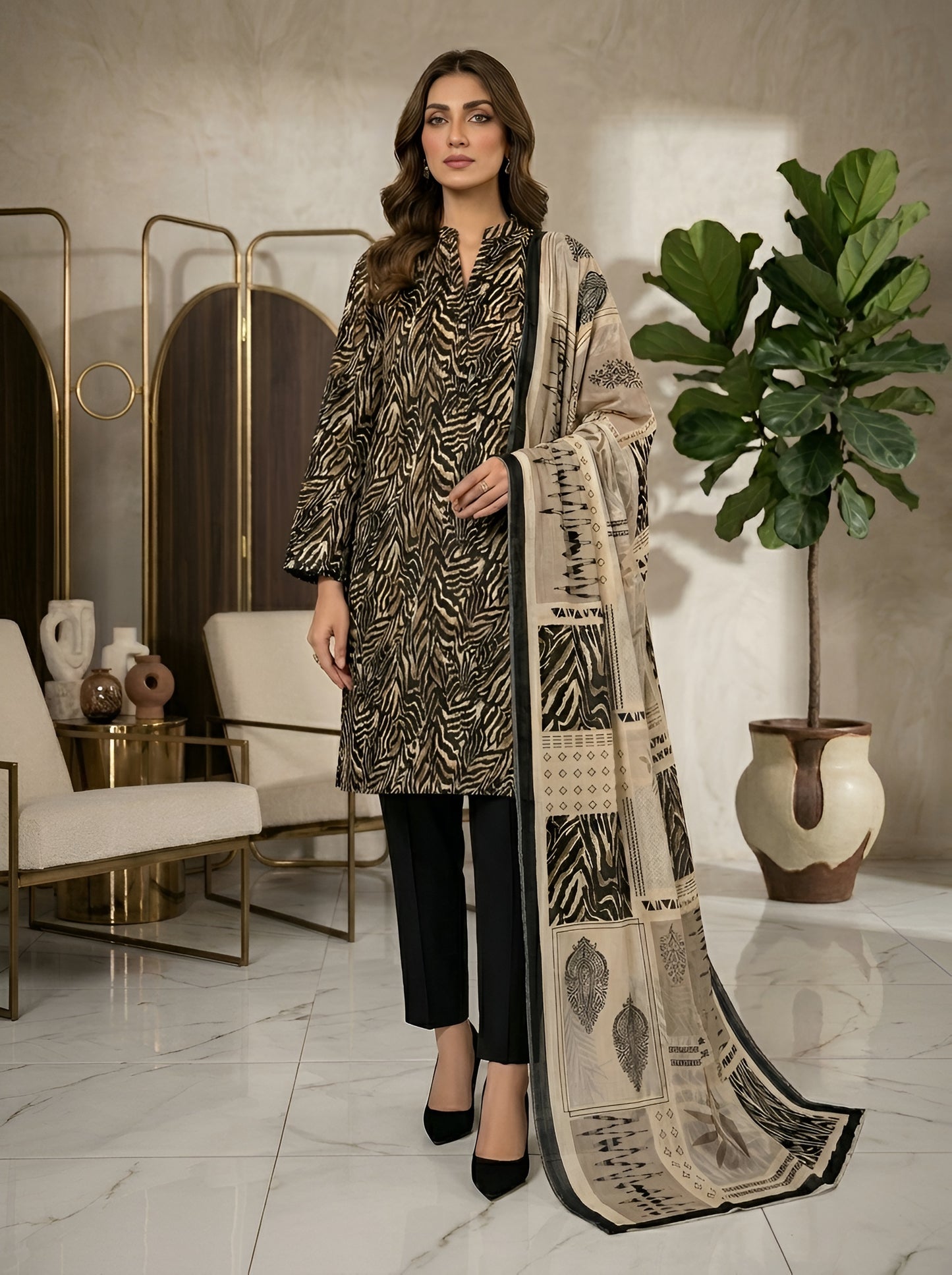 AL KARAM LAWN THREE PIECE