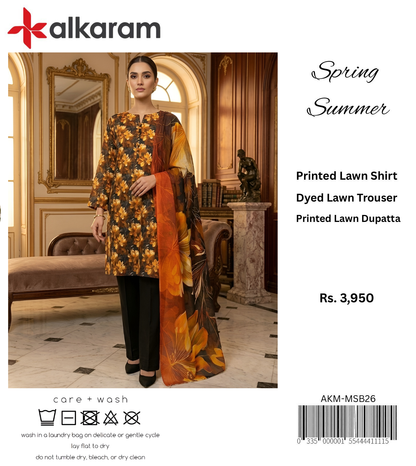 AL KARAM LAWN THREE PIECE