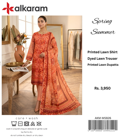 AL KARAM LAWN THREE PIECE
