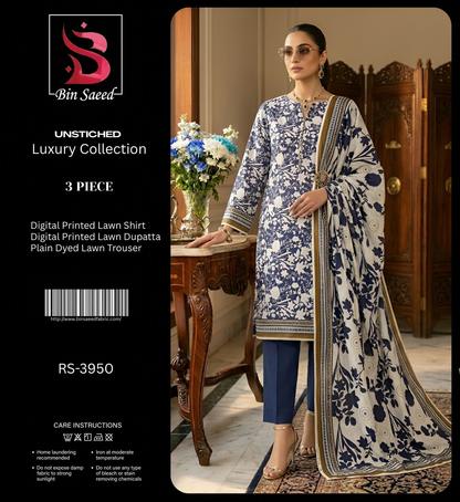 BIN SAEED LAWN THREE PIECE