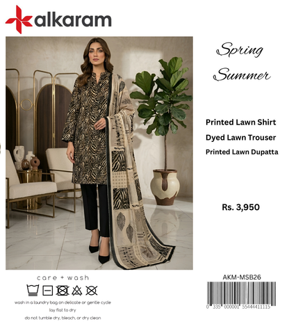 AL KARAM LAWN THREE PIECE