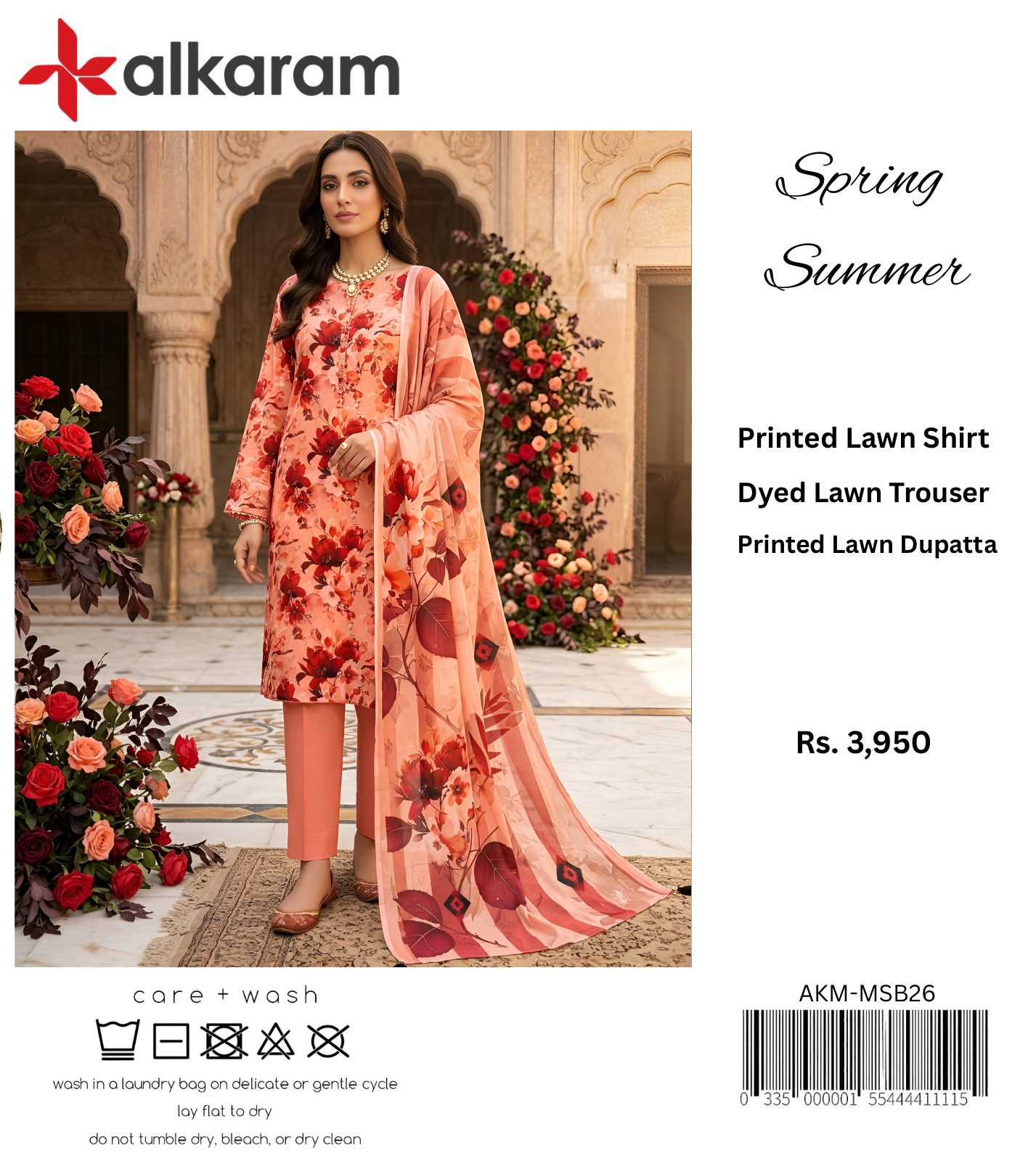AL KARAM LAWN THREE PIECE