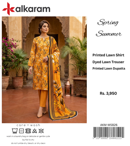 AL KARAM LAWN THREE PIECE
