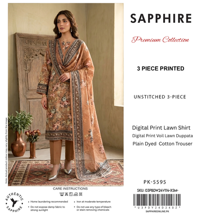 SAPPHIRE LAWN THREE PIECE