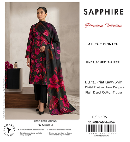 SAPPHIRE LAWN THREE PIECE