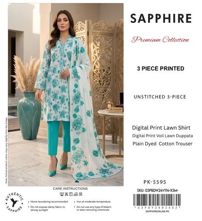 SAPPHIRE LAWN THREE PIECE