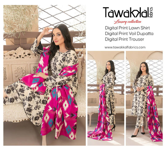TAWAKAL DORYA LAWN THREE PIECE
