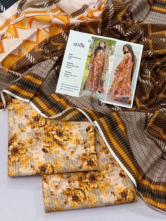IZNIK LAWN THREE PIECE