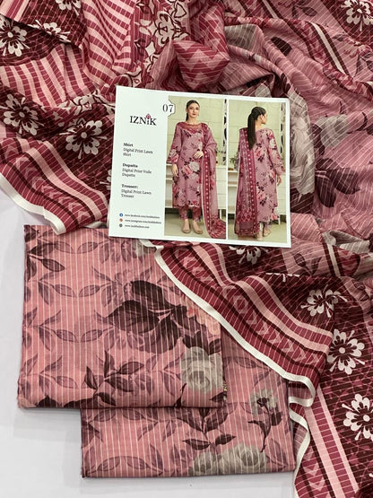 IZNIK LAWN THREE PIECE