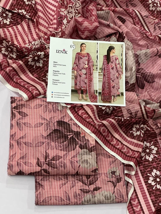 IZNIK LAWN THREE PIECE