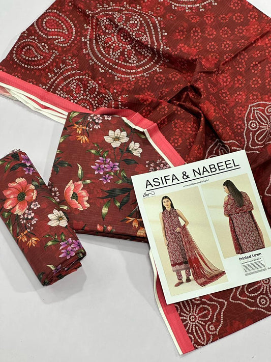ASIFA NBEEL LAWN THREE PIECE