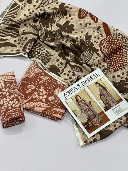 ASIFA NBEEL LAWN THREE PIECE