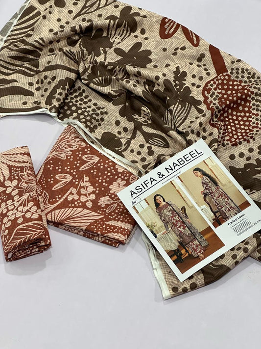 ASIFA NBEEL LAWN THREE PIECE