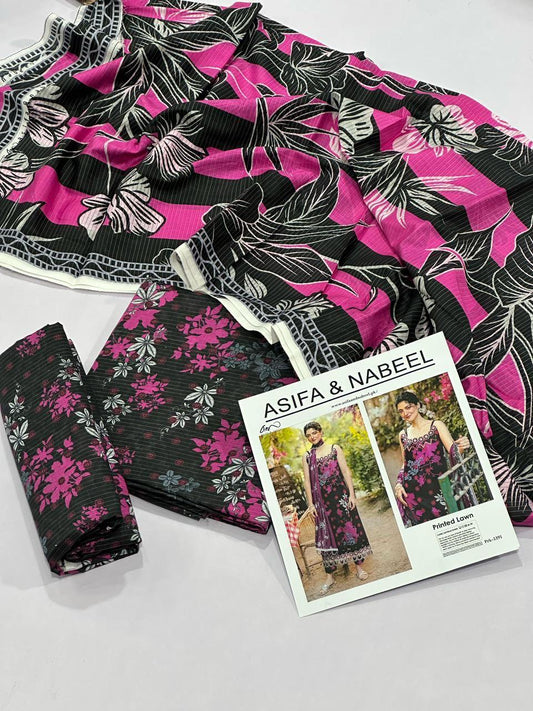 ASIFA NBEEL LAWN THREE PIECE