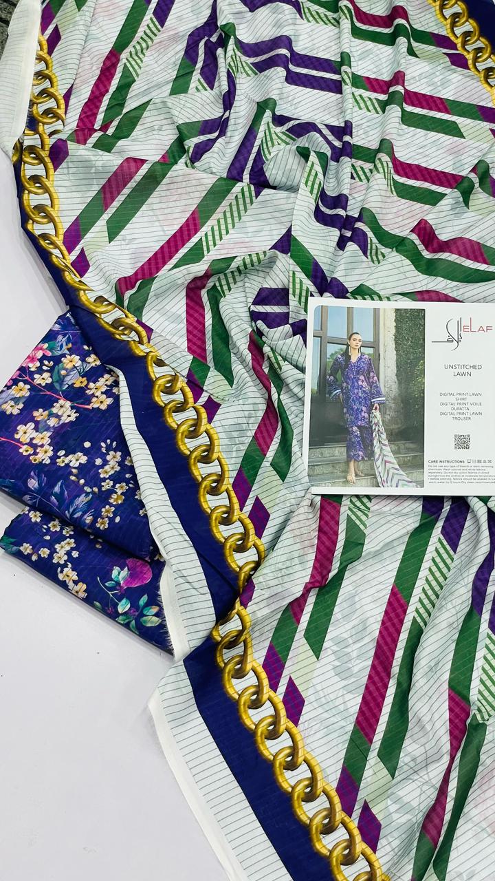 ELAF ALLOVER LAWN THREE PIECE