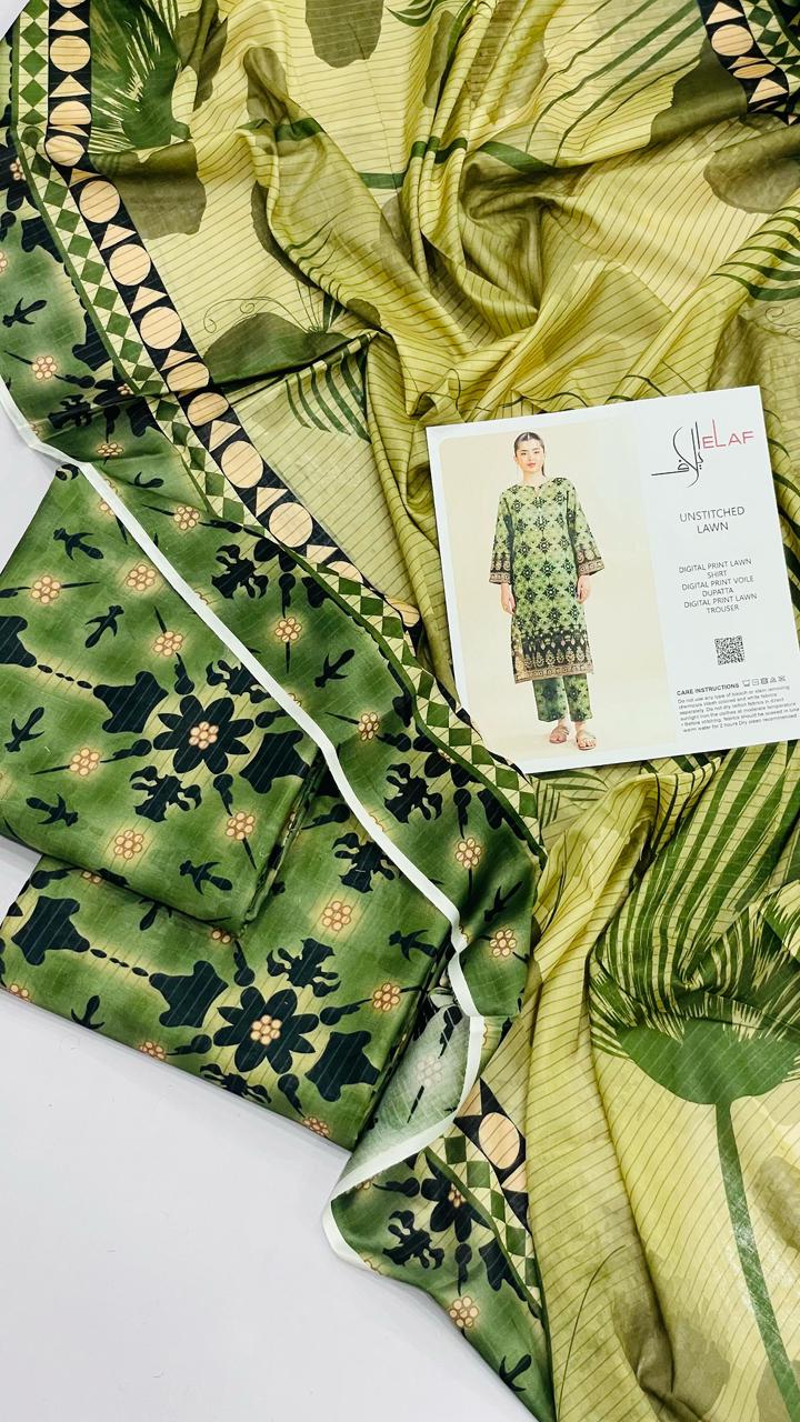 ELAF ALLOVER LAWN THREE PIECE